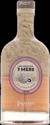 Bouteille de spiritueux : Rhum arrangé des 7 mers Litchi de la marque Bigallet