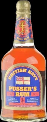 Bouteille de spiritueux : British Navy Overproof Blue Label de la marque Pusser's