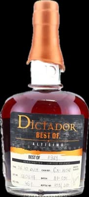 Bouteille de spiritueux : Best Of 1981 Altisimo 36 Years 46% de la marque Dictador