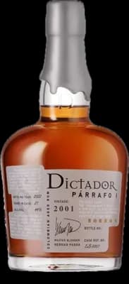 Bouteille de spiritueux : Párrafo I Borbón Vintage 2001 44% de la marque Dictador