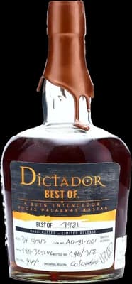 Bouteille de spiritueux : Best Of 1981 44% 34 Years de la marque Dictador